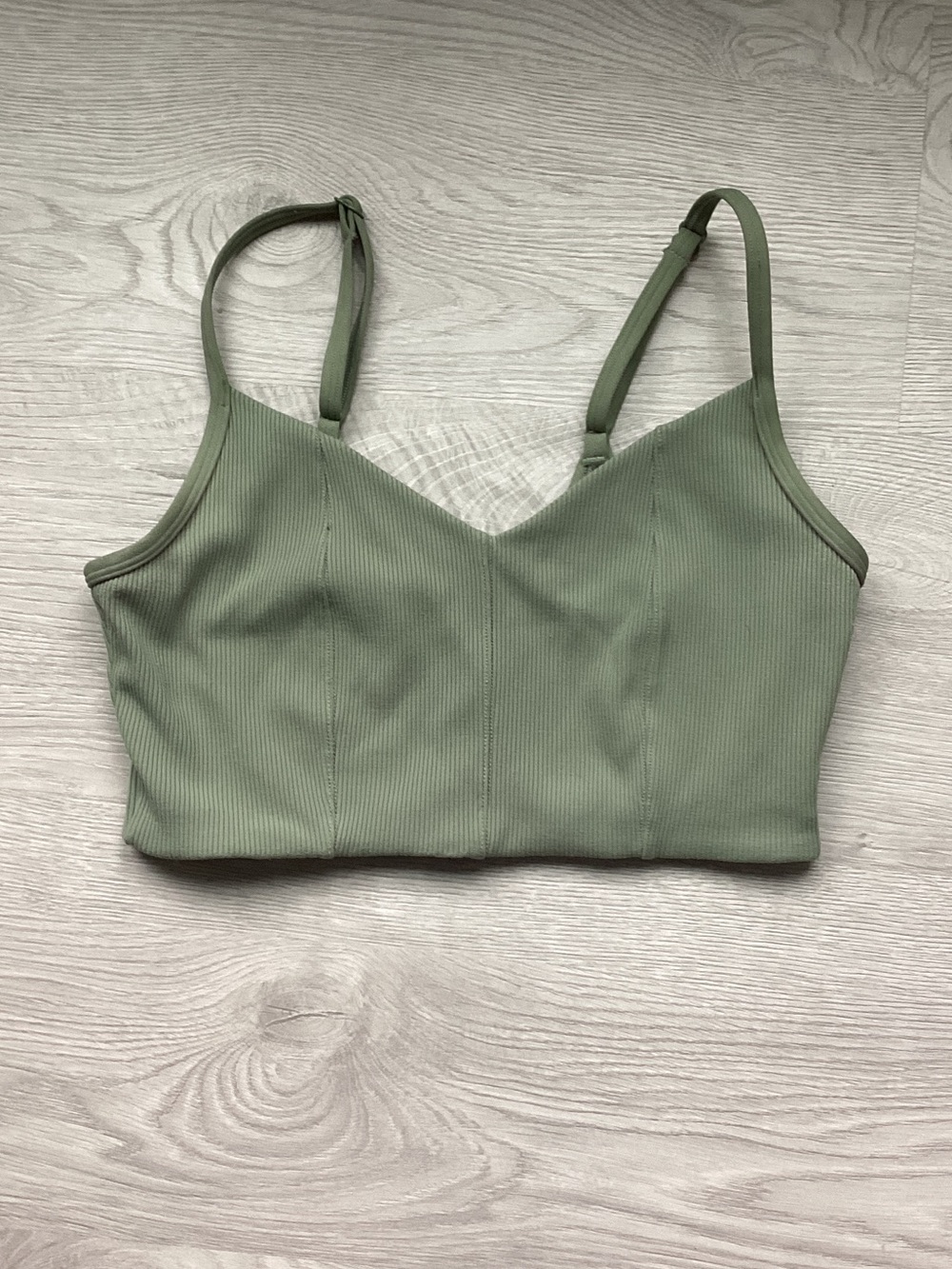 aerie Ribbed Cropped Brami in Sage Green